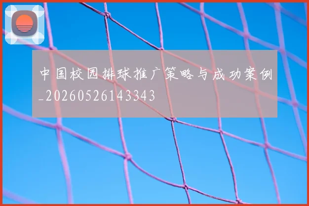 中国校园排球推广策略与成功案例_20260526143343